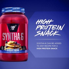 BSN Syntha-6 Blueberry Pancake Protein Powder Whey Casein 28 Servings Fiber