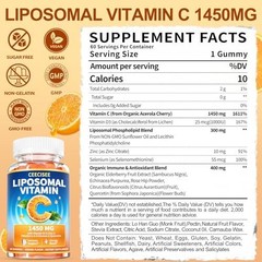 Liposomal Vitamin C Gummy for Adults: Organic Chewable Extra Strength Vitamin C
