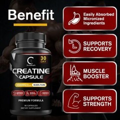 90Pcs 3500mg Creatine Monohydratea Capsules -Support Strength Muscle Booster
