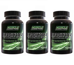 Muscle Addiction ERADICATE-E Lean Dry Muscle Gains Estrogen Blocker – 3 Bottles