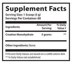 100% Pure MICRONIZED CREATINE 300G 60 SERVINGS creatine supplement 1 Can