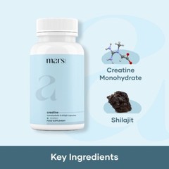 mars by GHC Micronized Creatine Monohydrate Caps: Powered with Shilajit – Pack 1