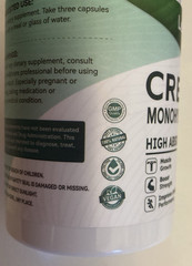 Creatine Monohydrate Capsules High Absorption 2500mg 90 Capsules Muscle Growth