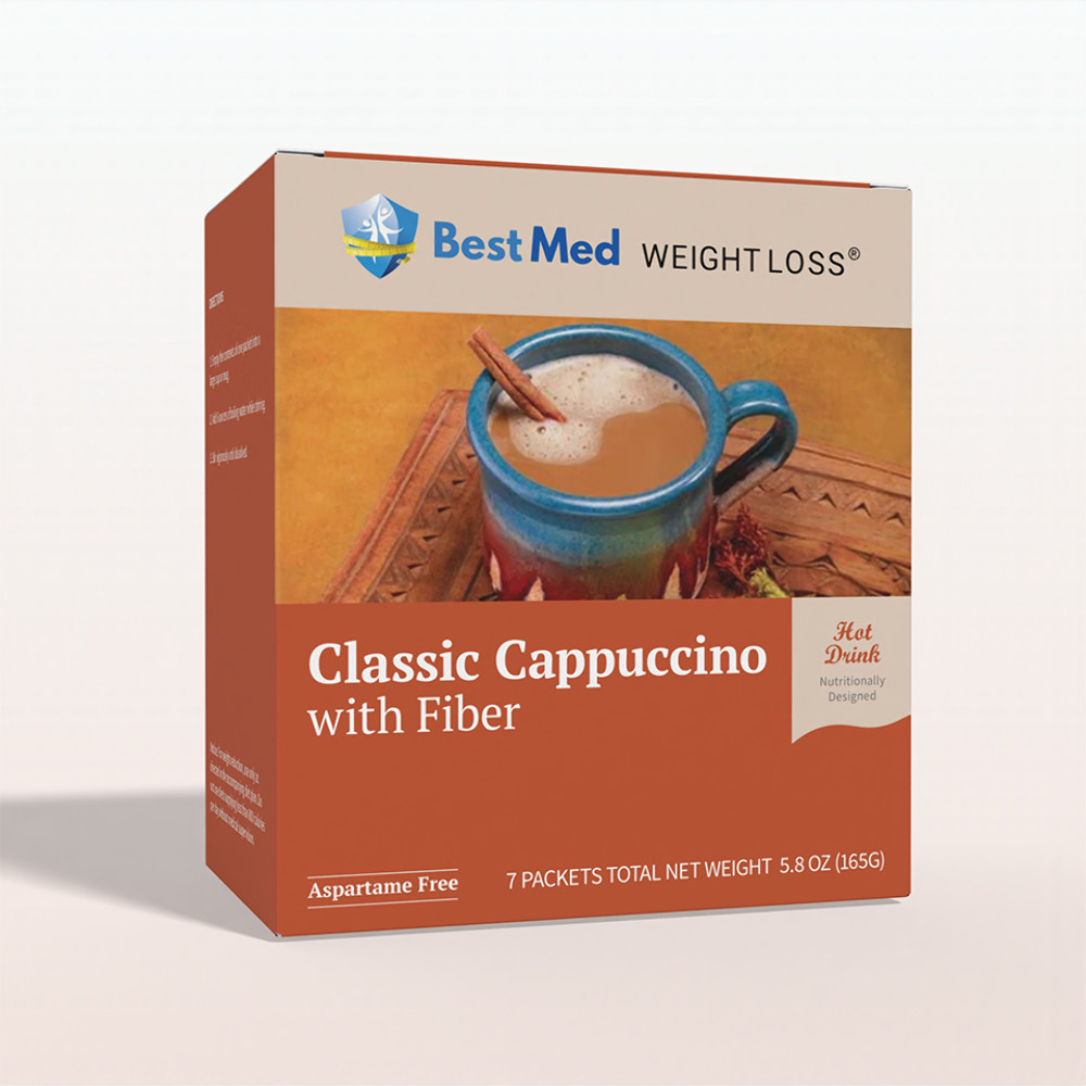 BestMed Weight Loss Cappuccino Drink with Fiber Ideal Protein Alternative 7ct
