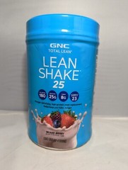 GNC Total Lean Shake 25 Mixed Berry 22 oz High Protein Meal Replacement Vitamin
