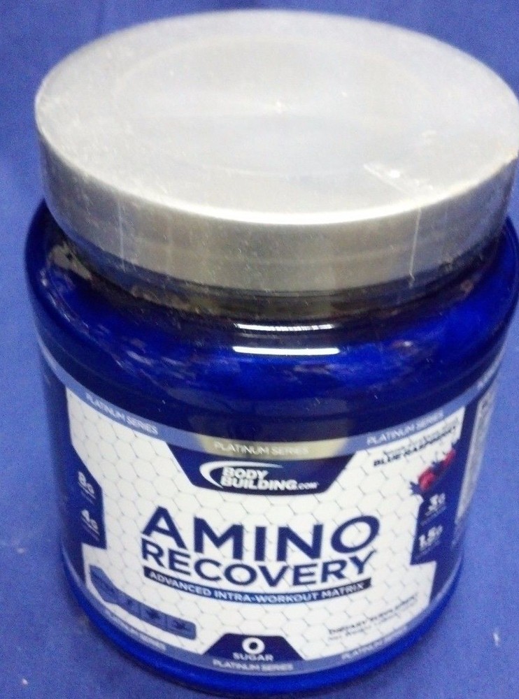 Bodybuilding.com Platinum Series AMINO RECOVERY Blue Raspberry – Exp 10/2024