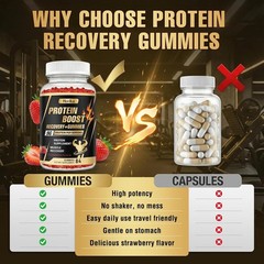 Whey Protein Gummies, 9g Protein per Serving, Easy to Take Snacks for Men & Wome