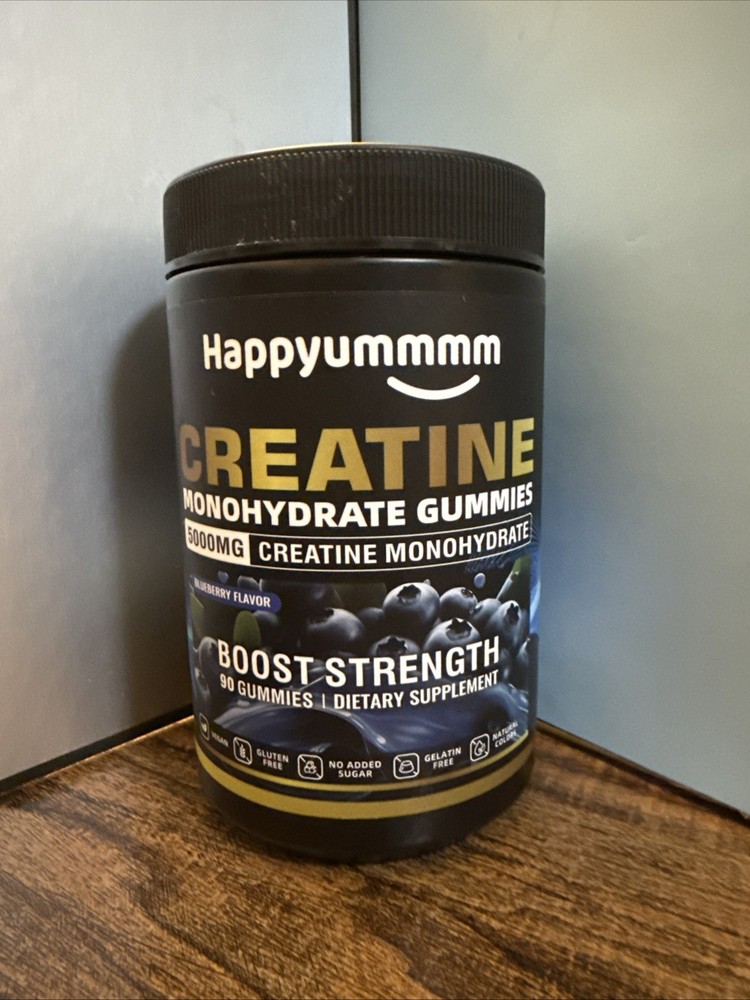 Happyummmm Creatine Monohydrate Gummies 5000mg 90ct EXP:11/27 Blueberry