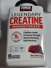 Force Factor Legendary 5g Creatine Monohydrate Chews, Berry Blast-60 Soft Chews