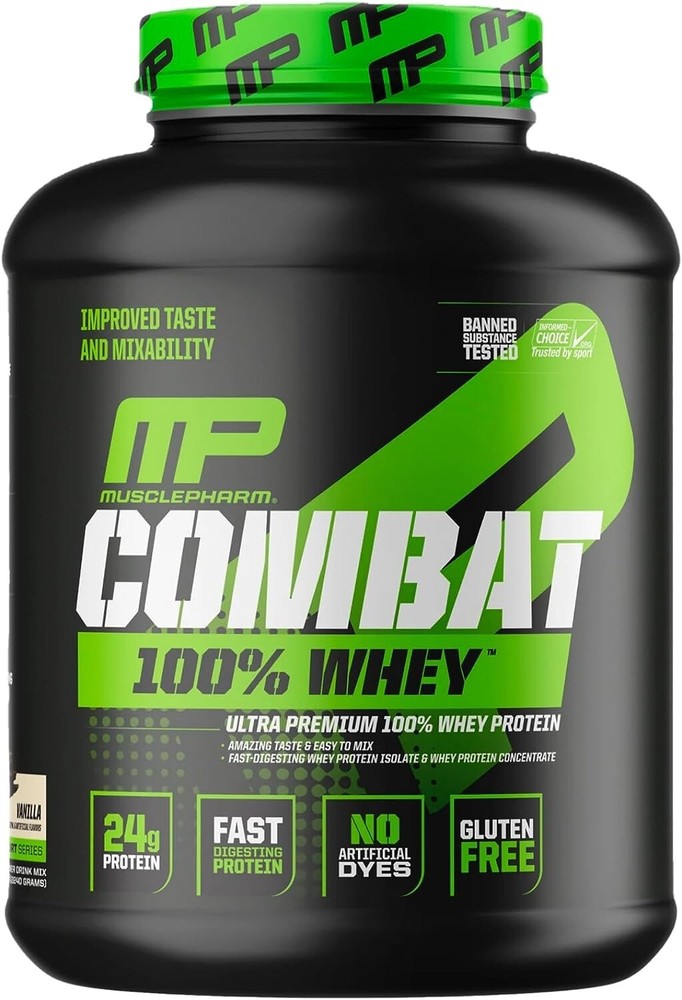 MusclePharm Combat 100% Whey Protein Powder – 5 lb, 70 Servings, Chocolate Milk