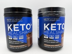 Lot of 2 KetoScience Keto Meal Shake Chocolate Cream 20.49 oz Factory Sealed