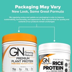 Growing Naturals Organic Premium Rice Protein Powder, Vanilla Blast, 23 Servings