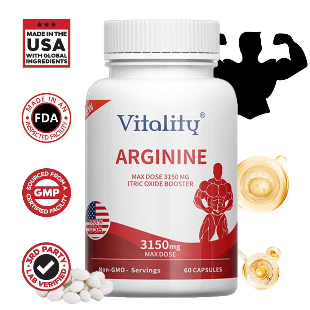 Nitric Oxide L-Arginin 3150mg Pre Workout + Testosteron Booster, Men’s Health