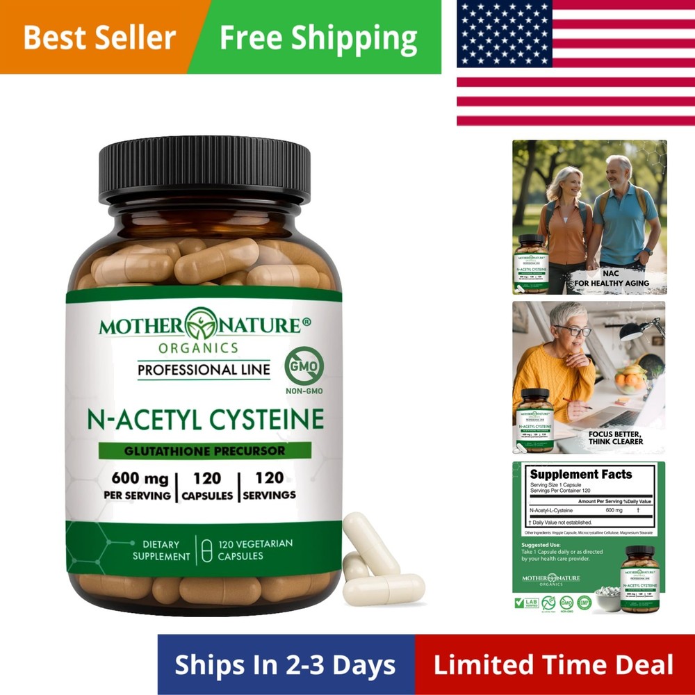 NAC 600mg, Glass Bottle, N-Acetyl Cysteine Antioxidant Glutathione Precursor,…