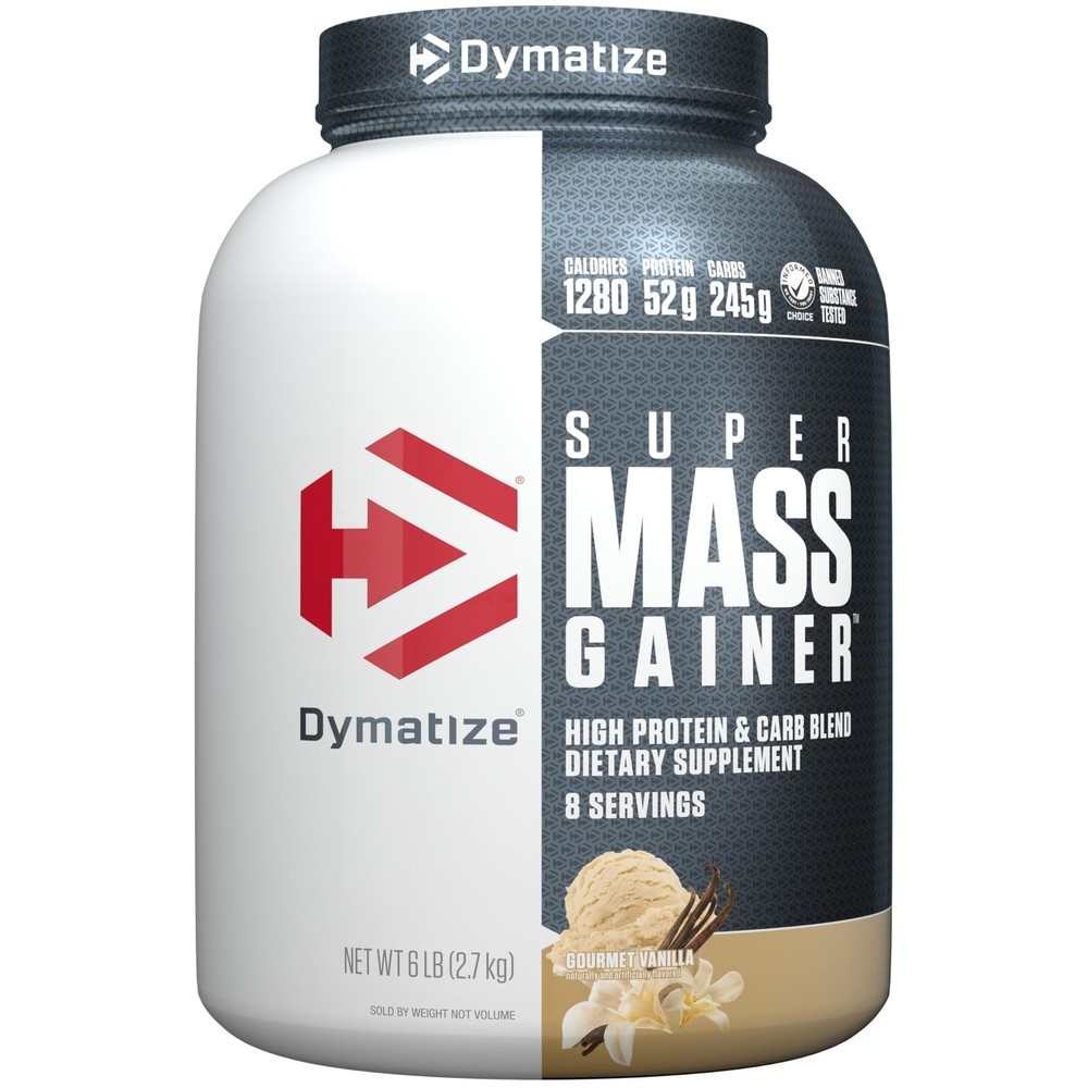 Dymatize Super Mass Gainer Protein Powder, Gourmet Vanilla, 52g Protein, 1g