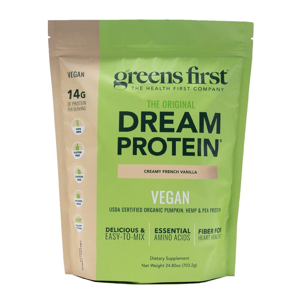 Greens First Dream Protein Plant-Based Vegan Powder – USDA Organic Pumpkin, Hemp