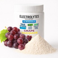 Electrolyte Complex Hydration Powder | 12 Minerals + 6 Vitamins | Grape Flavor