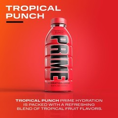 PRIME Hydration – Electrolyte Enhanced Sports Drink – Tropical Punch (12 Pack)