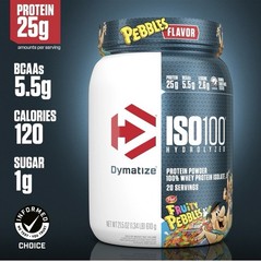 Dymatize ISO100 Hydrolyzed Isolate Protein Powder, Fruity Pebbles, 20 Serv
