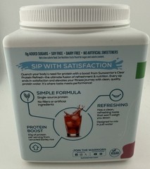 SunWarrior Plant Based Clear Protein Refresh Raspberry 14.8 Oz 30 Servings