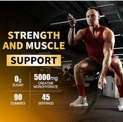 Happyummmm Creatine Monohydrate 5000MG 90 Ct Flavor Exp 10/2026