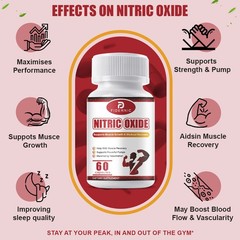 Nitric Oxide Booster Supplement w/ L-Arginine Premium Workout Muscle 60 Capsules