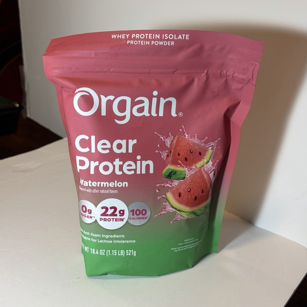 Orgain Clear Whey Protein Isolate Powder Watermelon 18.4oz