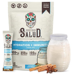 Salud 2-in-1 Hydration Immunity Packets Horchata Flavor Electrolytes 15 Servings