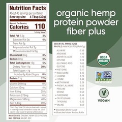Nutiva Usda Organic Cold-Pressed Hemp Seed Plant Protein Power 3 Pound Fiber