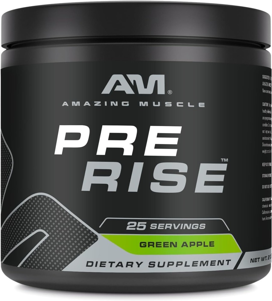 Pre Rise | Pre-Workout Powder Supplement – Green Apple Flavor – 7.51 oz.