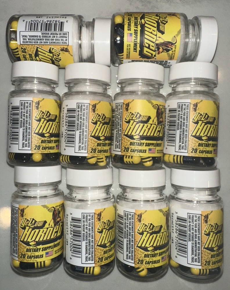 10ct Yellow Hornet Herbal Dietary Energy Diet Weight Loss Energy Focus 200 CAPS