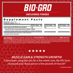 BIO-GRO Protein Muscle, Strength & Recovery – Unflavored / 120 Servings