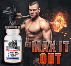 Angry Supplements Monster Test Booster 120ct + Monster Test Nitric Oxide, 2pk