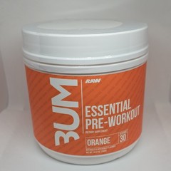 RAW Pre-Workout Powder Orange L-Citrulline Beta Alanine Vitamin B12 14.07 oz