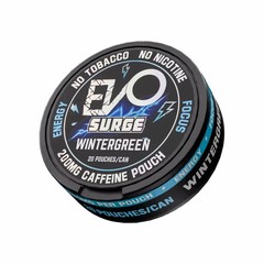 EVO Surge 200mg Caffeine Pouches – 20 Pouch Pack – Wintergreen Flavor