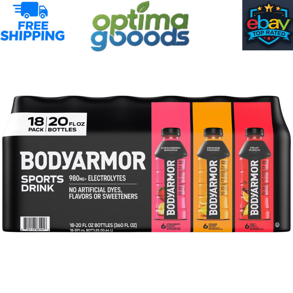 BODYARMOR Sports Drink Variety Pack Bottles, 20 fl. oz., 18 pk.