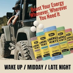 5 Variety Packs (20 in each pack) 40mg Caffeine Energy Mints