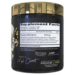 GOLD Pre Workout Supplement Blue Punch Flavor 35 Servings Energy Focus Pumps