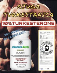 AJUGA TURKESTANICA High Potency Extract 10%TURKESTERONE 90 Capsules!!