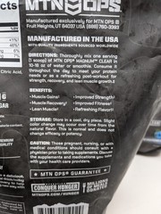 MTN OPS Magnum Clear Protein Powder Blue Raspberry Coconut 1.26 Lbs Lot Of 4