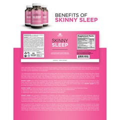 Skinny Sleep Support Weight Management & L-Glutamine Muscle Supplement 60 Caps