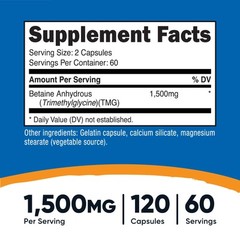 Nutricost Betaine Anhydrous 1500mg, 60 Servings