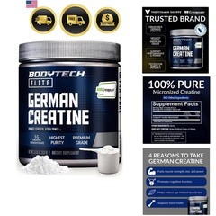 Elite German Creatine with Creapure, Creatine Monohydrate Powder for Strength…