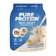 Pure Protein 100% Whey Protein Powder, Vanilla Cream, 25g Protein, 1.75 lbs