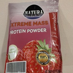 Natura Max Xtreme Mass High Protein 100% Natural Powder Strawberry 500g