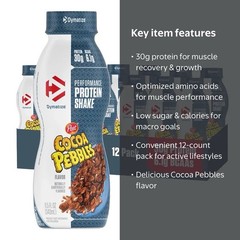 Dymatize Performance Protein Shake, Cocoa Pebbles, 30g, 12 Ct