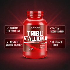 TRIBUSTALLION – Tribulus Terrestris Supplement – Herbal Testosterone Booster