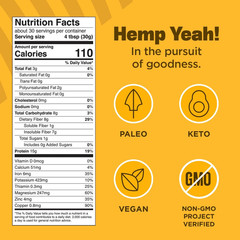 Hemp Yeah Balanced Protein and Fiber Powder, Unsweetened, Keto Friendly, Preserv
