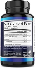 Nitric Oxide Booster Capsules L-Arginine Citrulline Pre Workout Muscle Support