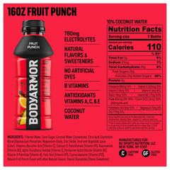 BODYARMOR Sports Drink, Fruit Punch, Electrolyte Drink Hydration, 16 Fl Oz Bottl